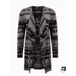 NBC x torrid open knit cardigan waterfall  hooded sweater open top shirt grey